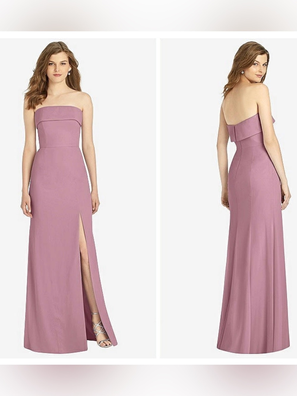 Dessy BB139 Chiffon Bridesmaid Dress English Rose Pink Size 12 Formal Gown